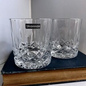 Shannon Double Old Fashioned Glasses Set of 2 Drinking Liquor Whiskey Cocktail